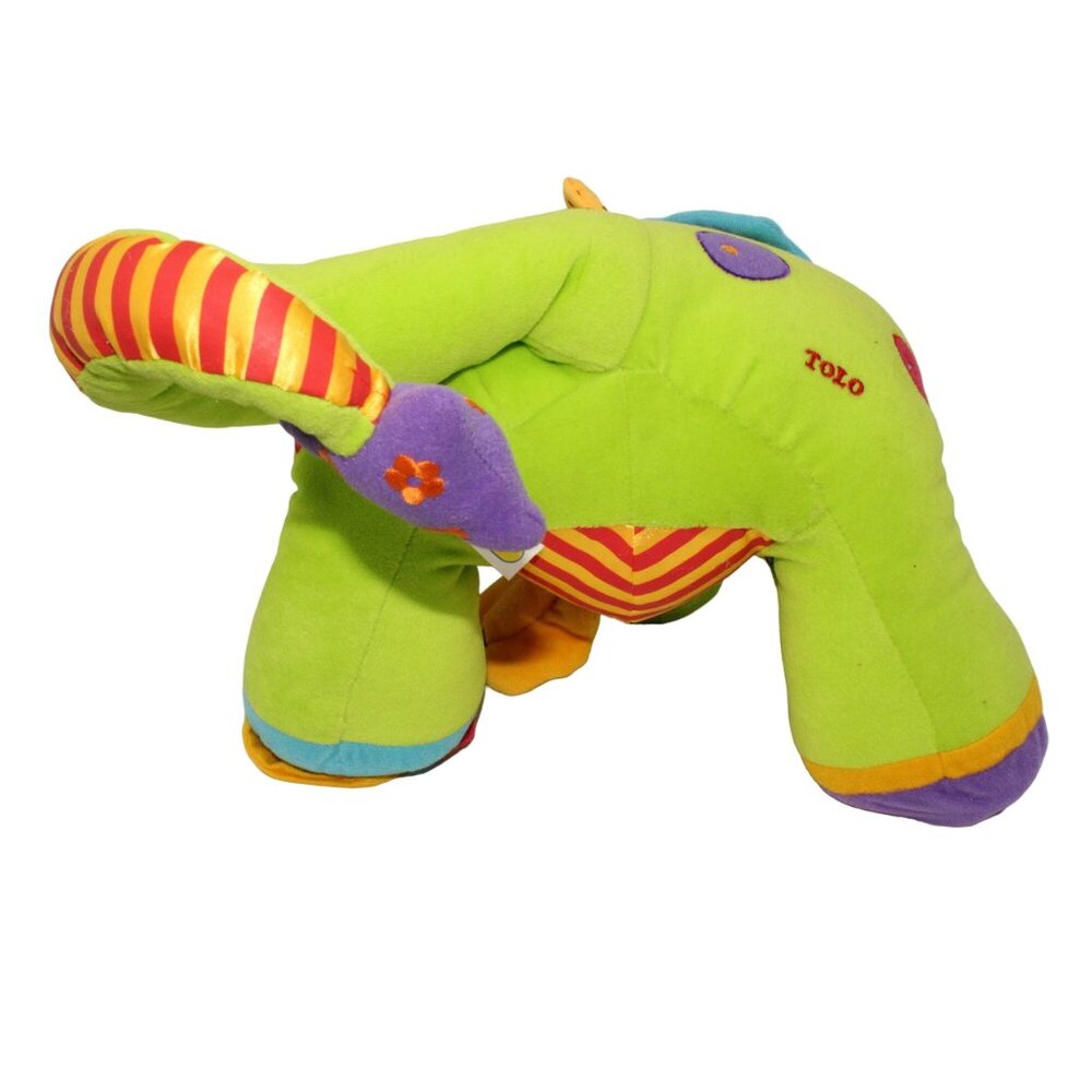 Tolo Sneezy the Activity Green Dragon Plush Baby Developmental Stuffed Toy 14" - Picture 4 of 11